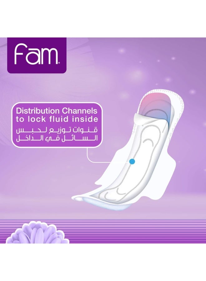 Fam Natural Cotton Feel, Maxi Thick, Folded With Wings, Night Sanitary Pads, 48 Pads - Image 3